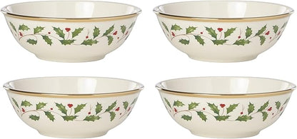 Lenox 897082 Holiday Dinnerware Place Setting Bowls, Set of 4, Christmas