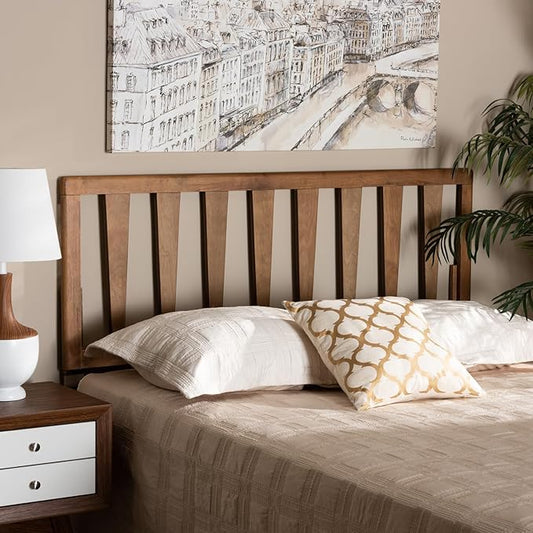 Baroque Beauty Headboard - Elegant Ash Walnut Finish, Wood Construction, Classic Design for Timeless Bedroom Style King