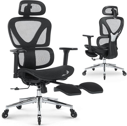 Ergonomic Mesh Office Chair with Adjustable Headrest, Lumbar Support, 3D Armrests & 4-Level Recline, Breathable Full Mesh Desk Chair for Home Office, 300LBS