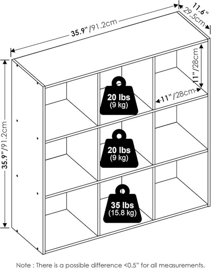 Furinno PELLI Closet Organizers and Storage, 9-Cube Closet Organizer, Open Shelf Closet Storage, for Wardrobe, Bedroom, Living Room, White