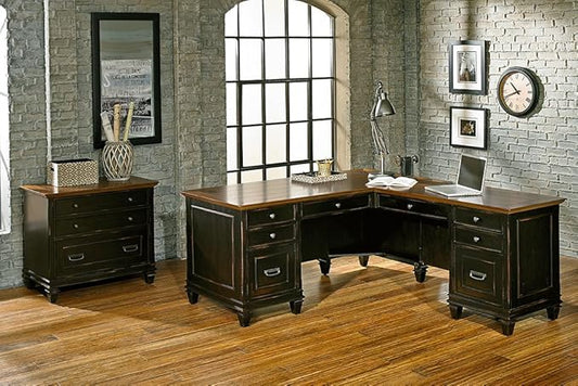Martin Furniture Hartford L-Shaped Desk, Brown