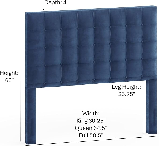 Navy Sutton King Headboard
