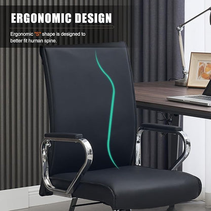 Okeysen Office Desk Chair, Ergonomic Leather Modern Conference Room Chairs, Executive Height Adjustable Swivel Rolling Chair for Home Office.