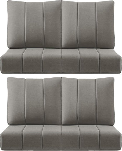 Luxury 24x24x6 Inch Kitty Outdoor Chair Cushions Set of 4 - Heavy Duty Water-Resistant Comfortable Cushion for Patio Dining Gliding Rocking Chairs Loveseat L-Shape Sofa - Grey