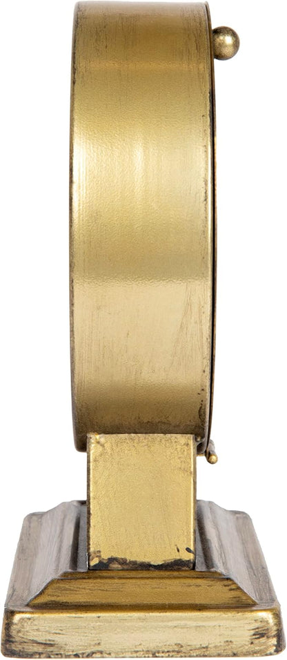 Creative Co-Op Vintage Metal Mantel Clock, Gold Finish