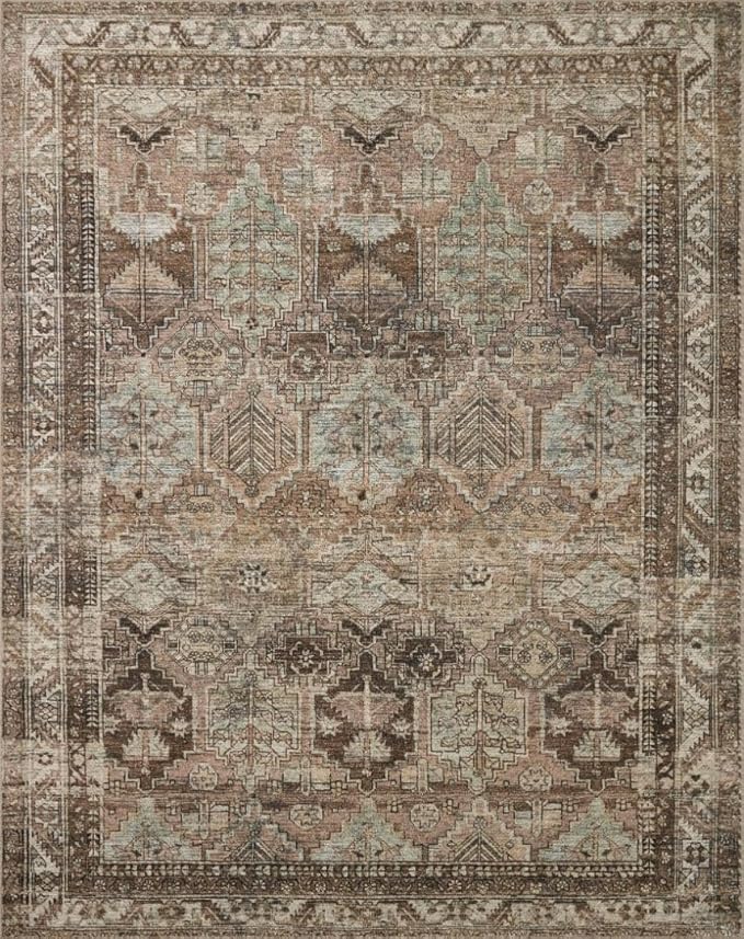Loloi Amber Lewis Billie Collection, Clay & Sage 6'-0" x 9'-0" Area Rug – Antique & Distressed Accent Rugs for Living Room, Bedroom, Entryway & Hallway, No Shed High Traffic Area Home Decor Rug