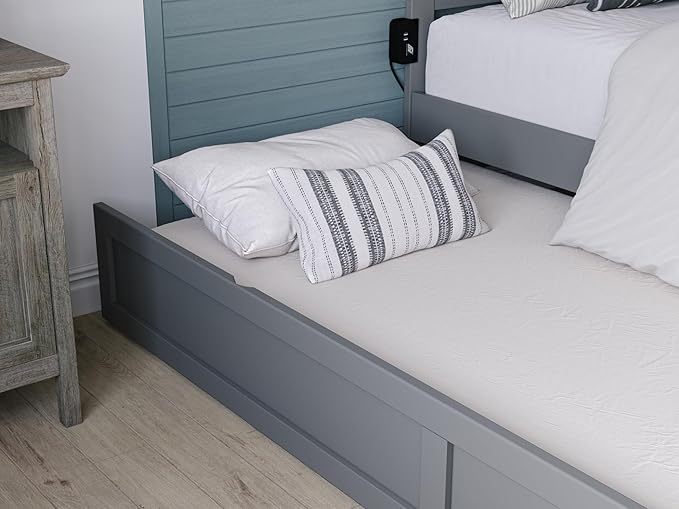 AFI, Warren Queen Platform Bed with Twin XL Trundle, Grey