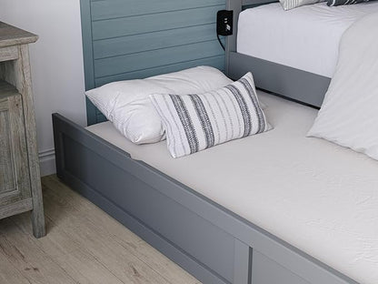 AFI, Warren Queen Platform Bed with Twin XL Trundle, Grey