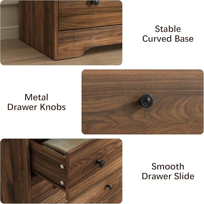 LYNSOM Modern 9 Drawer Dresser, 55.1" Wide Dressers & Chests of Drawers with Large Capacity Storage, Wood Mid Century Storage Dressers Organizer for Bedroom, Hallway, Brown
