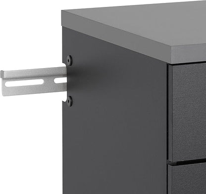Prepac HangUps 30'' Garage Storage Cabinet with 3 Drawers, Wood Wall Mount Pantry Cabinet, Wall Hanging Laundry Room Cupboard, Kitchen Pantry for Garage, Kitchen and Laundry Organization, Black