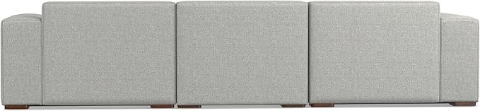 SIMPLIHOME Rex Right-Facing Modular Sectional Sofa in 100% Recycled Polyester Tightly Woven Performance Fabric, Pale Grey, 102-inches Wide, 4-Seater L-Shaped Couch with Right Chaise for Living Room