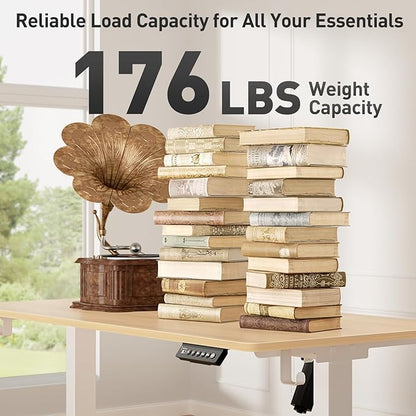 48 x 24 Inch Electric Standing Desk Adjustable Height, Sit Stand Desk, Stand up Desk for Home Office, Computer Workstation (Spliced Desktop,Oak)