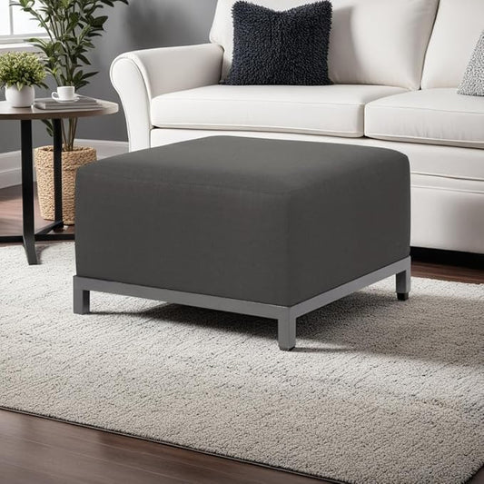 Howard Elliott Axis Chair with Cover for Both Indoor & Outdoor Seating, Cushioned Chair & Seating Titanium Frame Chair for Living Room, Office and Bedroom, 30.5 x 32.5 x 30 Inches, Sterling Charcoal
