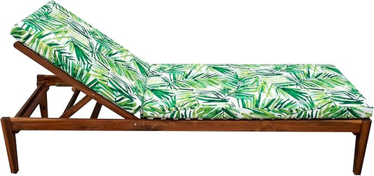 Tommy Bahama Chaise Cushion, 23" X 75" X 2.5", Coastal Palm Green Leaf