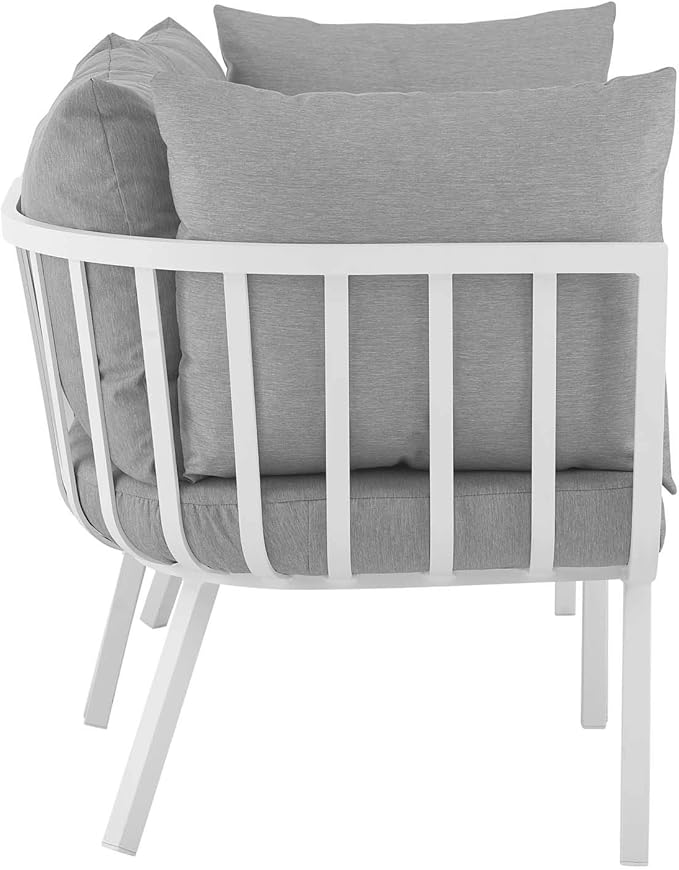 Modway Riverside Outdoor Furniture, 2-Piece Set, White Gray