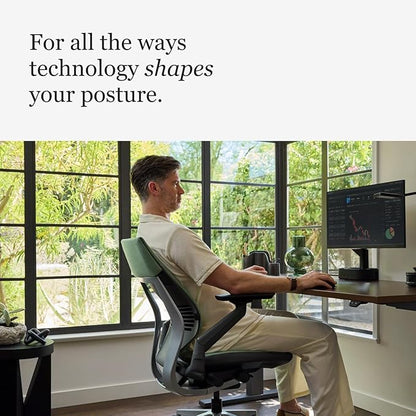 Steelcase Gesture Office Chair - Ergonomic Work Chair with Wheels for Carpet - Comfortable - Intuitive-to-Adjust for Desk - 360-Degree Arms - Coconut Yellow Fabric