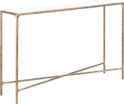 SAFAVIEH Couture Home Collection Jessa Brass Metal/White Marble Top Entryway Living Room Rectangle Console Table (Fully Assembled)
