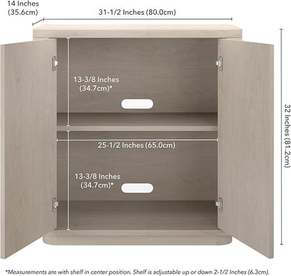 Henn&Hart 32" Wooden Accent Cabinet, Modern Sideboard Buffet Cabinet with Adjustable Shelf for Living Room, Dining Room, Bedroom or Entryway, Alder White