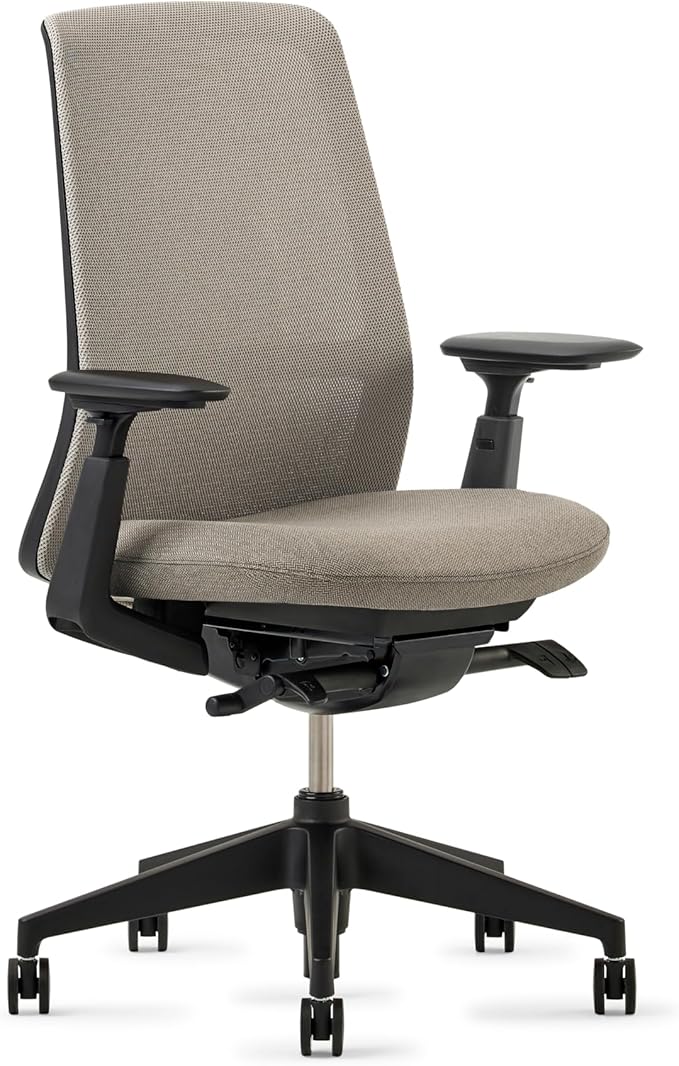 Haworth Soji Office Chair with Ergonomic Adjustments, Flexible Mesh Back (Clay)