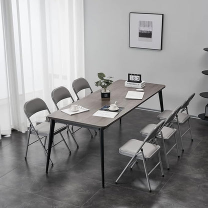 10 Pack Grey Folding Chairs with Padded Seats, Portable Stackable Foldable Chairs for Indoor and Outdoor, Commercial Seat with Metal Frame for Events Office Wedding Party, 330lbs Capacity