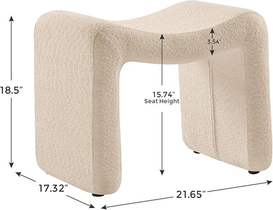 VANOMi Small Footstool Ottoman, Multi-Functional Modern Foot Stool, Sofa Footrest Extra Seating for Living Room, Entryway, Hallways and Bedrooms, Small, Camel