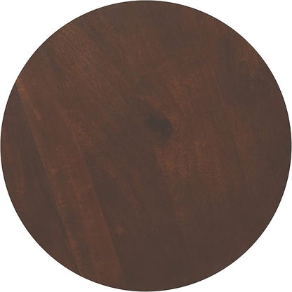 SIMPLIHOME Winnie Coffee Table - 30 inch Wide Solid Acacia Wood Round Living Room Table in Walnut, Modern Center Table for Sitting Area or Lounge with Spacious Top and Pedestal Base, Assembled