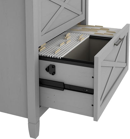 Bush Furniture Key West 2 Drawer Lateral File Cabinet in Cape Cod Gray, Document Storage for Home Office, Accent Chest with Drawers