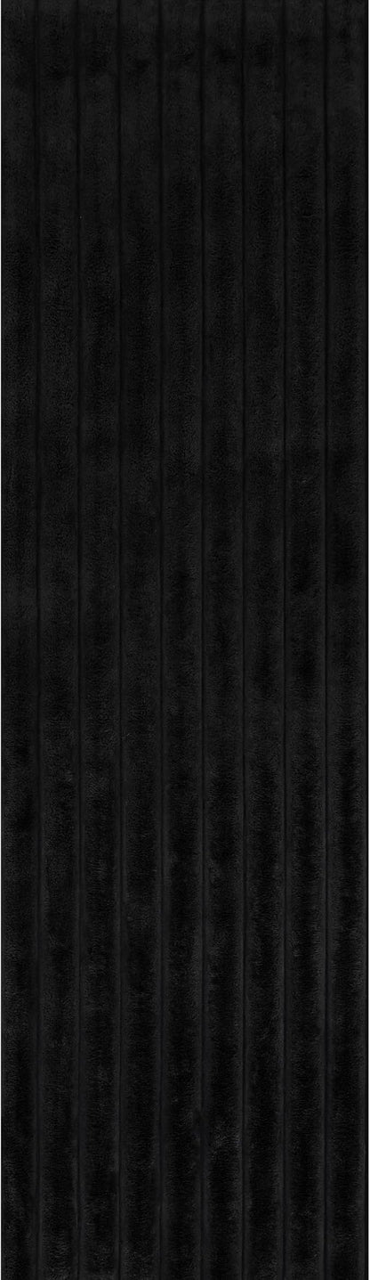 nuLOOM 2'6" x 8' Cozy Plush Area Rug, Machine Washable, Non-Slip, Soft Fluffy Shag Carpet for Living Room Bedroom Kids Room Nursery Home Decor, Kai Grey