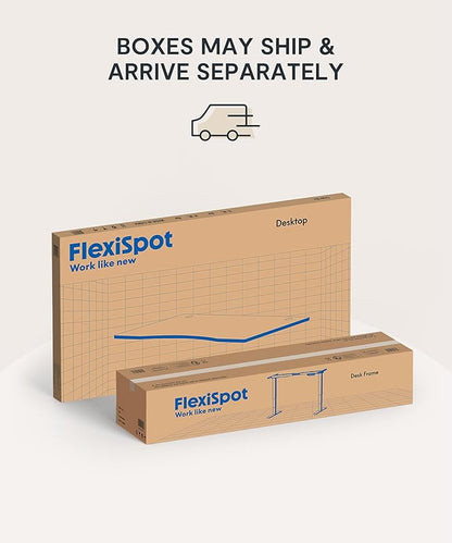 FlexiSpot E6 Solid Wood 3-Stage Dual Motor 63 x 24 Electric Standing Desk, Holds 220 lbs, Adjustable Height w/ Memory Presets, Butcher Block Rubberwood Desktop & White Frame, Ships in 2 Boxes