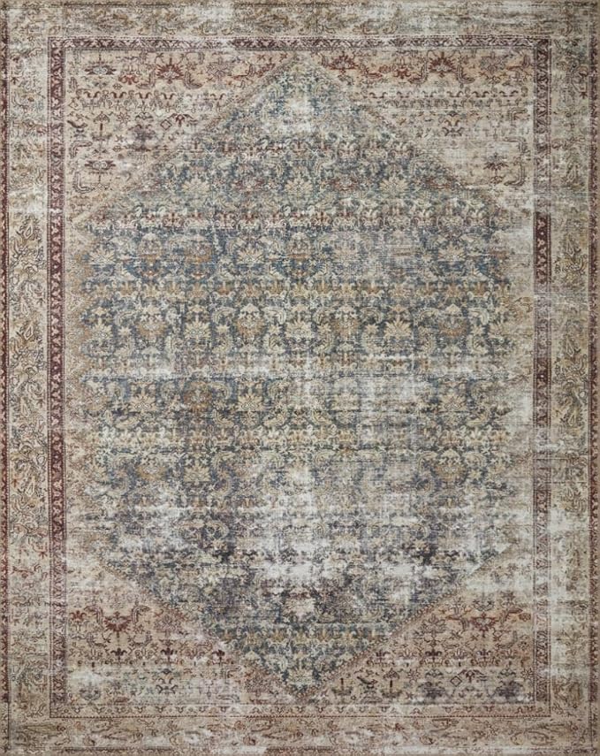 Loloi Amber Lewis Georgie Collection GER-04 Teal/Antique 2'-3" x 3'-9", .19" Pile Height, Accent Rug