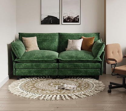 KKL Modular Sectional Sofa, Loveseat 2 Seater Cloud Couch, Chenille Modern Sectional Couches for Living Room, Apartment