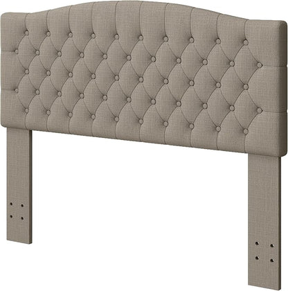 Linen Upholstered Headboard Queen/Full Size Latest Model Wall Mount, Bed Frame Mount, Featuring High-Density Sponge Padding, Luxury Texture Easy Assembly Comfort and Style-Linen