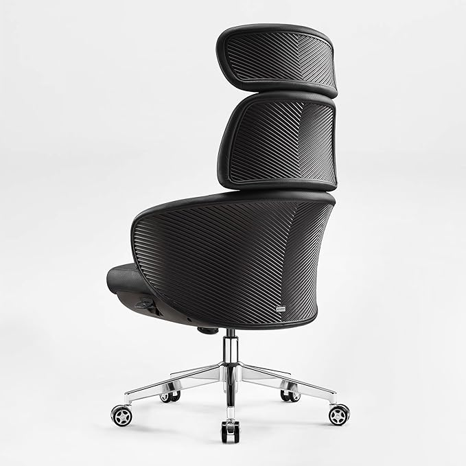 EUREKA ERGONOMIC Royal Rowan Leather Desk Chair, Microfiber PU Leather Office Chair with Wheels and Headrest, High Back Office Chair, Executive Office Chair Comfy for Home & Office, Black