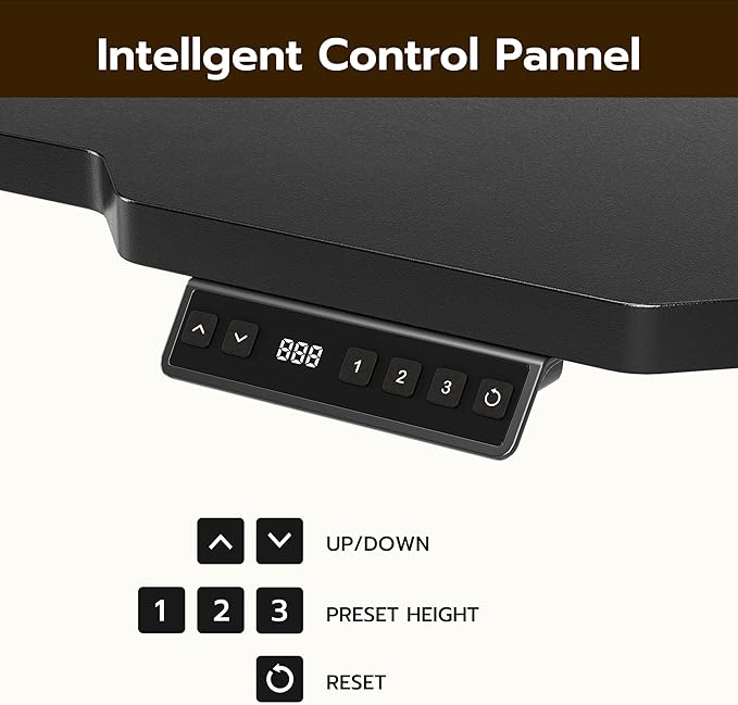 51" Reversiable L-Shaped Electric Standing Desk Adjustable Height Gaming Stand Up Corner Desk Sit Stand Home Office Computer Desk with Splice Board,Black Top