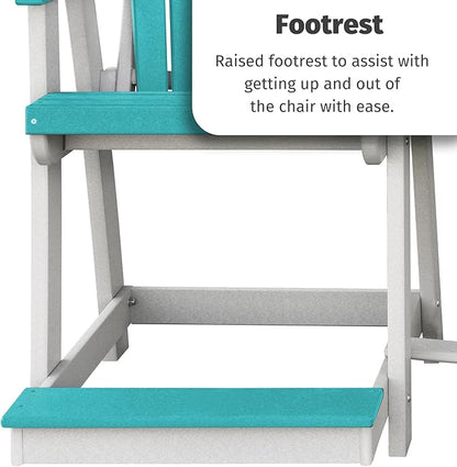 DutchCrafters Plastic Poly Outdoor Bistro Set with 2 Chairs and Attached Center Table, 3 Piece Patio Furniture Set - Amish Made in USA (Black & Blue)