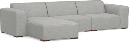 SIMPLIHOME Rex Left-Facing Modular Sectional Sofa in 100% Recycled Polyester Tightly Woven Performance Fabric, Pale Grey, 102-inches Wide, 4-Seater L-Shaped Couch with Left Chaise for Living Room