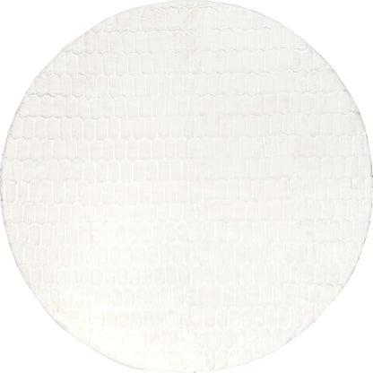 nuLOOM 5' Round Cozy Plush Area Rug, Machine Washable, Non-Slip, Soft Fluffy Shag Carpet for Living Room Bedroom Kids Room Nursery Home Decor, Nia White