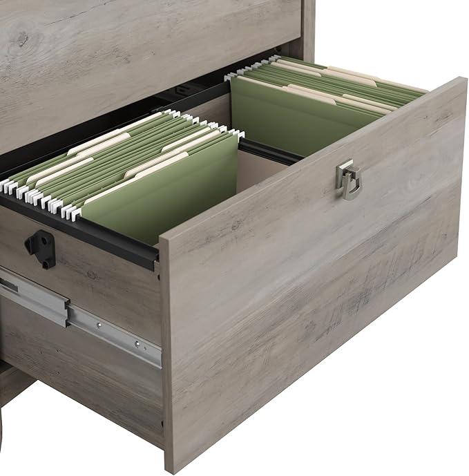 Bush Furniture Salinas 2 Drawer Lateral File Cabinet in Driftwood Gray, Home Office Storage Solution, Organizer with Drawers for Workspace, Filing Unit