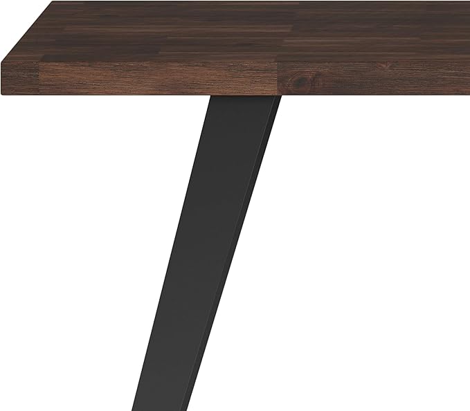 SIMPLIHOME Lowry SOLID WOOD and Metal Modern Industrial 54 inch Wide Home Office Desk, Writing Table, Workstation, Study Table Furniture in Distressed Charcoal Brown