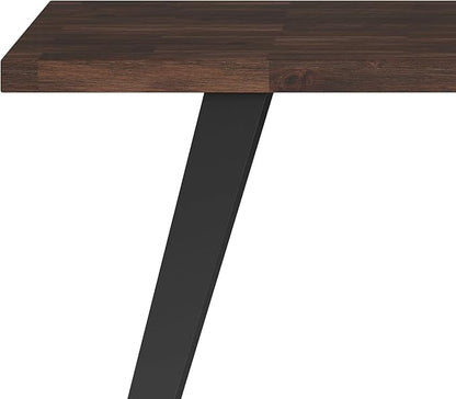 SIMPLIHOME Lowry SOLID WOOD and Metal Modern Industrial 54 inch Wide Home Office Desk, Writing Table, Workstation, Study Table Furniture in Distressed Charcoal Brown