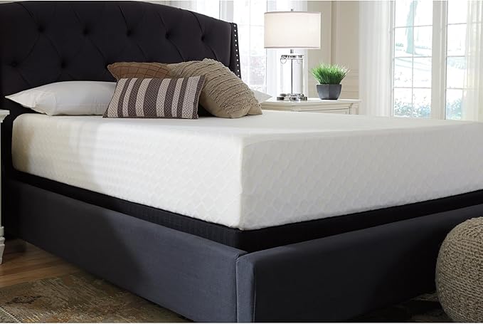 Signature Design by Ashley Chime Memory Foam 12" Queen Mattress with Thick Memory and Support Foam for Pressure Relief, Fiberglass Free, Mattress In A Box
