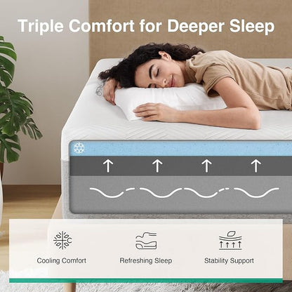 Novilla 10 Inch Gel Queen Memory Foam Mattress, Mattress Queen Size in a Box for Cool Night Sleep & Pressure Relieving & Body Support, CertiPUR US Certified