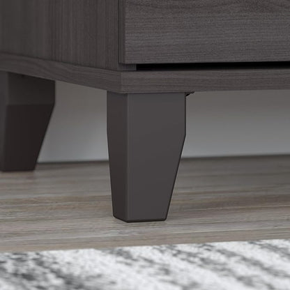 Bush Furniture 60-inch Home Office Desk with Drawers, Large Computer Table with Storage, Transitional Style, Somerset Collection, Storm Gray
