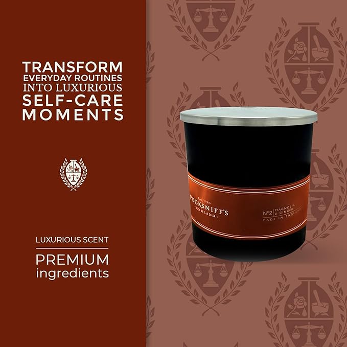 Pecksniffs Black Magnolia & Ginger Scented Candle | 1 Wick, 184g/6.49oz