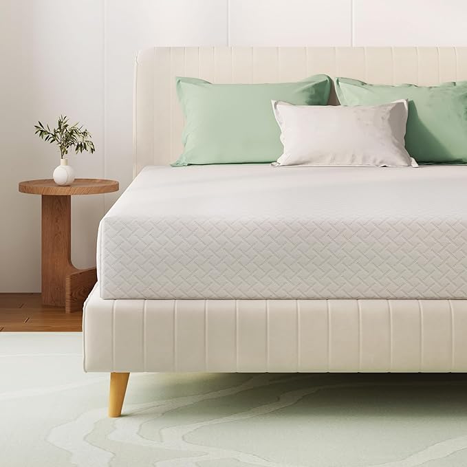 King Mattress 12 Inch Green Tea Memory Foam Mattress for Cool Sleep & Pressure Relief,Medium Feel Support, Fiberglass Free, Bed in a Box, Removable Washable Cover, CertiPUR-US Certified