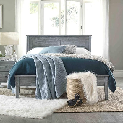 Grain Wood Furniture Greenport Solid Wood Platform Bed, Queen Size, Brushed White