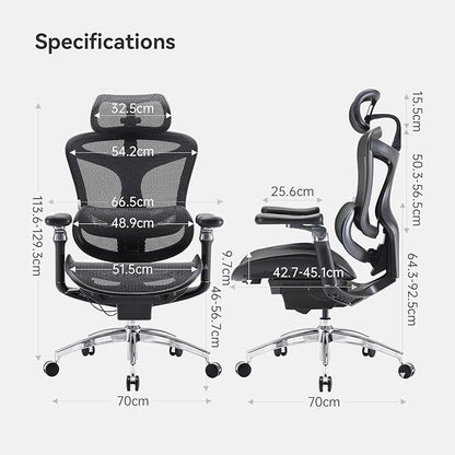 SIHOO Doro C300 Pro Ergonomic Office Chair with Ultra-Soft 6D Armrests, Dynamic Lumbar Support, Seat Depth Adjustment, Adjustable Backrest, Big and Tall Desk Chair for Home Office (Black)