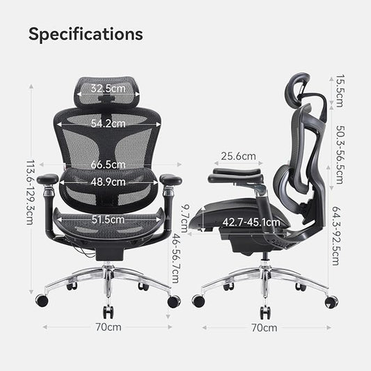 SIHOO Doro C300 Pro Ergonomic Office Chair with Ultra-Soft 6D Armrests, Dynamic Lumbar Support, Seat Depth Adjustment, Adjustable Backrest, Big and Tall Desk Chair for Home Office (Black)