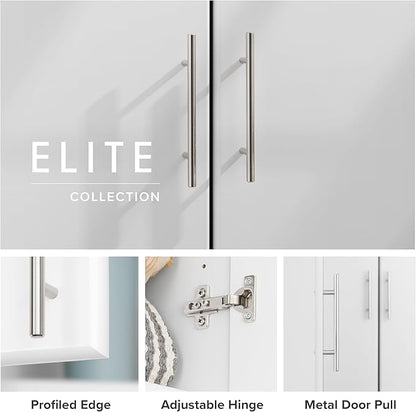 Prepac Elite 32" Storage Cabinet, White Storage Cabinet, Base Cabinet, Bathroom Cabinet with 1 Adjustable Shelf 18" D x 32" W x 36" H, WEB-3216