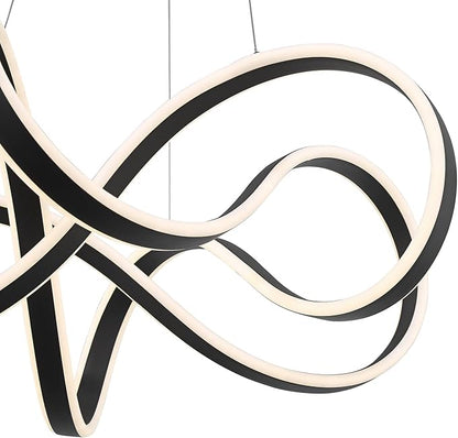 Possini Euro Design Helix Sand Black Ceiling Pendant Light 21" Wide Ultra Modern Sprial Twisted LED Light Strip Steel Metal Dining Room House Foyer Kitchen Island Entryway Home Living Room Bedroom